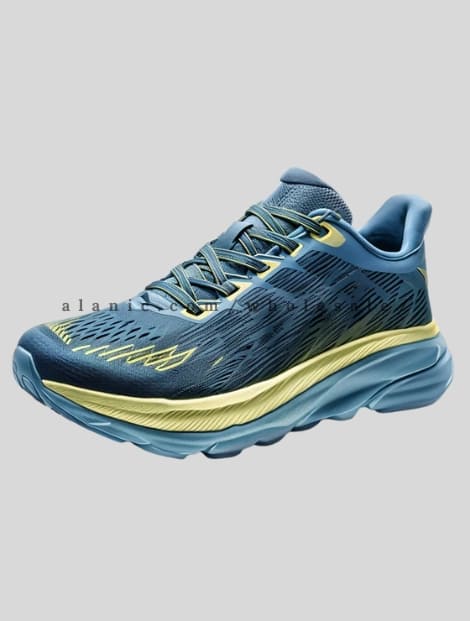 wholesale blue & gold walking shoes with mesh